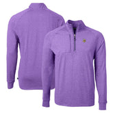 Minnesota Vikings Cutter & Buck Adapt Eco Knit Quarter-Zip Pullover Top - Heather Purple on sale