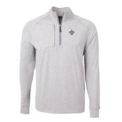 New Orleans Saints Cutter & Buck Adapt Eco Knit Quarter-Zip Pullover Top - Heather Gray sale