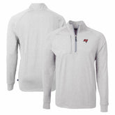 Tampa Bay Buccaneers Cutter & Buck Adapt Eco Knit Quarter-Zip Pullover Top - Heather Gray on sale