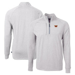 Washington Commanders Cutter & Buck Adapt Eco Knit Quarter-Zip Pullover Top - Heather Gray online