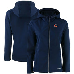 Chicago Bears Cutter & Buck Women's Evoke Eco Softshell Recycled Full-Zip Hooded Jacket - Navy sale