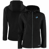Detroit Lions Cutter & Buck Women's Evoke Eco Softshell Recycled Full-Zip Hooded Jacket - Black cheap