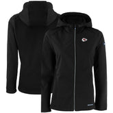 Kansas City Chiefs Cutter & Buck Women's Evoke Eco Softshell Recycled Full-Zip Hooded Jacket - Black cheap