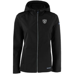 Las Vegas Raiders Cutter & Buck Women's Evoke Eco Softshell Recycled Full-Zip Hooded Jacket - Black for sale