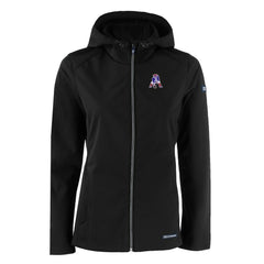 New England Patriots Cutter & Buck Women's Evoke Eco Softshell Recycled Full-Zip Hooded Jacket - Black for sale