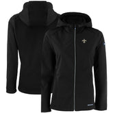 New Orleans Saints Cutter & Buck Women's Evoke Eco Softshell Recycled Full-Zip Hooded Jacket - Black sale