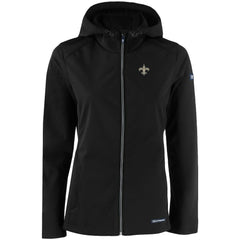 New Orleans Saints Cutter & Buck Women's Evoke Eco Softshell Recycled Full-Zip Hooded Jacket - Black sale