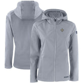 New Orleans Saints Cutter & Buck Women's Evoke Eco Softshell Recycled Full-Zip Hooded Jacket - Gray online
