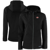 San Francisco 49ers Cutter & Buck Women's Evoke Eco Softshell Recycled Full-Zip Hooded Jacket - Black cheap