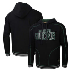 Milwaukee Bucks Stadium Essentials Baseline Pullover Hoodie - Black cheap