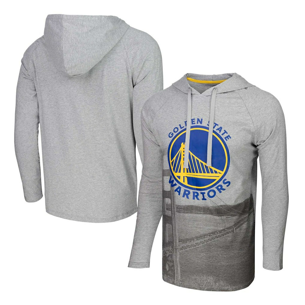 Golden State Warriors Stadium Essentials Atrium Raglan Long Sleeve Hoodie T-Shirt sale - Heather Gray sale