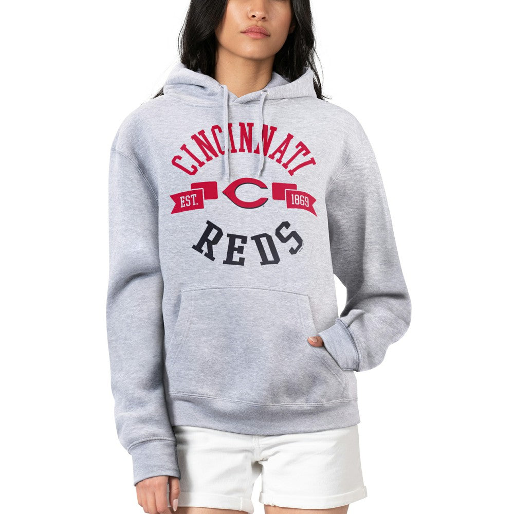 Cincinnati Reds G-III 4Her by Carl Banks Women's City Graphic Pullover Hoodie - Heather Gray