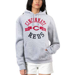 Cincinnati Reds G-III 4Her by Carl Banks Women's City Graphic Pullover Hoodie - Heather Gray
