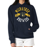 Milwaukee Brewers G-III 4Her by Carl Banks Women's City Graphic Pullover Hoodie - Navy