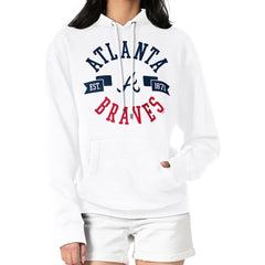 Atlanta Braves G-III 4Her by Carl Banks Women's City Graphic Pullover Hoodie - White