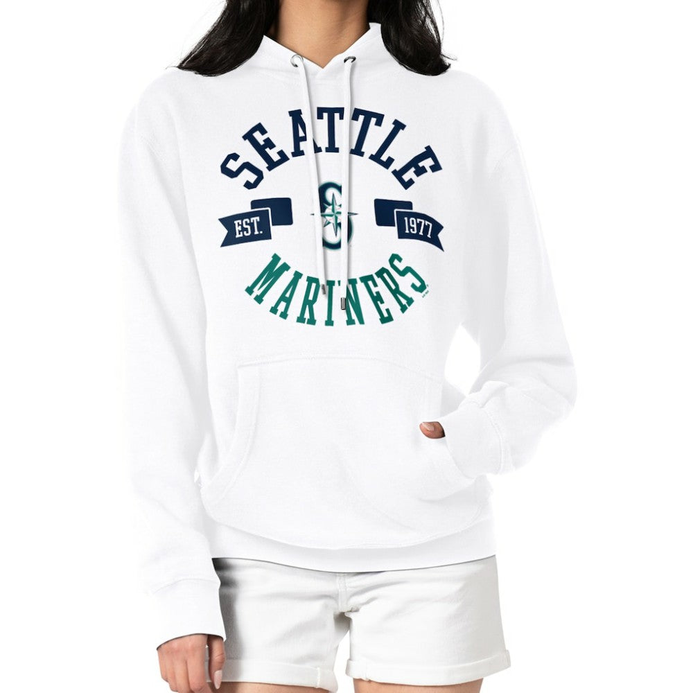 Seattle Mariners G-III 4Her by Carl Banks Women's City Graphic Pullover Hoodie - White