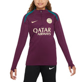 Paris Saint-Germain Youth 2024/25 Strike Drill Quarter-Zip Long Sleeve Performance Training Top - Burgundy | Nike shop
