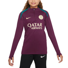 Paris Saint-Germain Youth 2024/25 Strike Drill Quarter-Zip Long Sleeve Performance Training Top - Burgundy | Nike shop