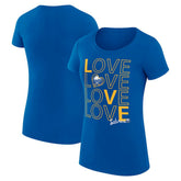 Buffalo Sabres G-III 4Her by Carl Banks Women's Super-Slim Fit Lightweight Hockey Love T-Shirt Royal