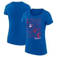 New York Rangers G-III 4Her by Carl Banks Women's Super-Slim Fit Lightweight Hockey Love T-Shirt Royal
