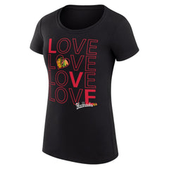Chicago Blackhawks G-III 4Her by Carl Banks Women's Super-Slim Fit Lightweight Hockey Love T-Shirt Black