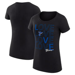 St. Louis Blues G-III 4Her by Carl Banks Women's Super-Slim Fit Lightweight Hockey Love T-Shirt Black