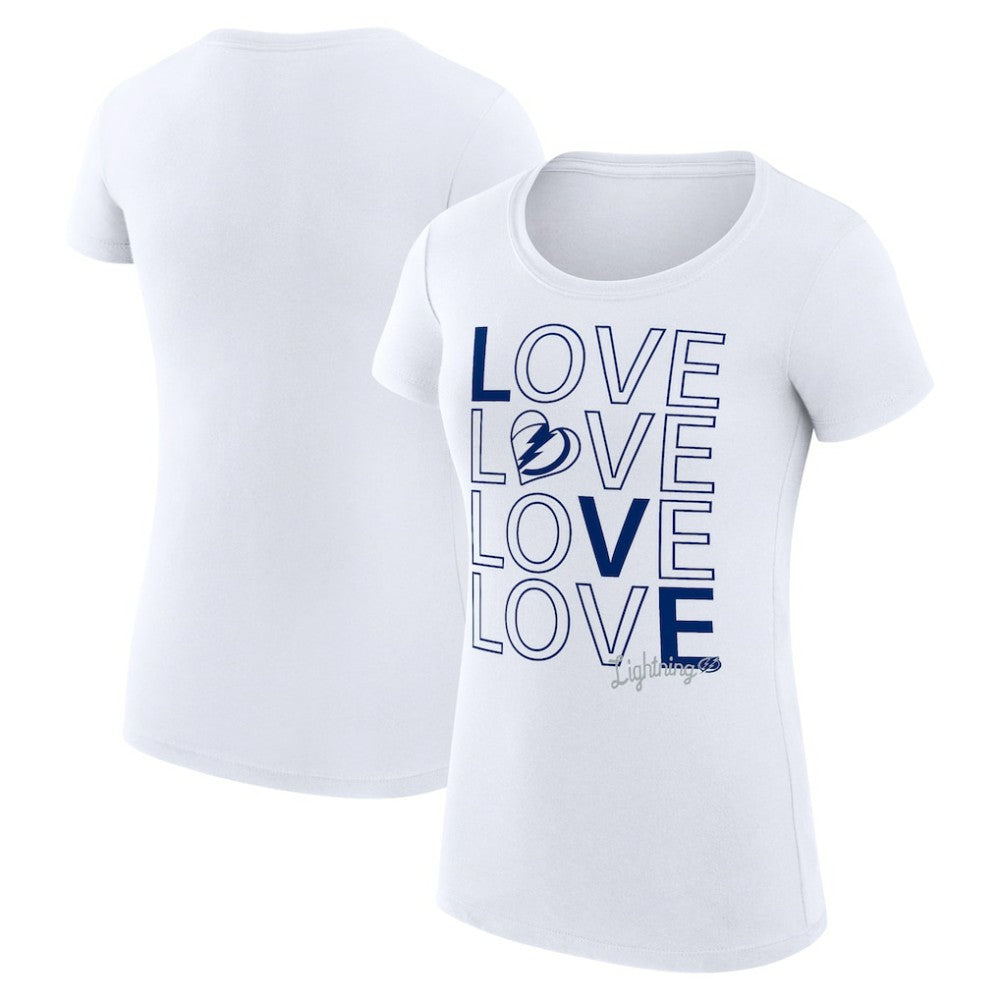 Tampa Bay Lightning G-III 4Her by Carl Banks Women's Super-Slim Fit Lightweight Hockey Love T-Shirt White