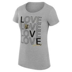 Vegas Golden Knights G-III 4Her by Carl Banks Women's Super-Slim Fit Lightweight Hockey Love T-Shirt Heather Gray
