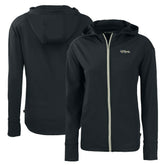 New York Jets Cutter & Buck Women's Throwback Daybreak Eco Recycled Half-Zip Hoodie - Black cheap