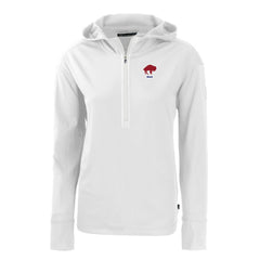 Buffalo Bills Cutter & Buck Women's Throwback Daybreak Eco Recycled Half-Zip Hoodie - White for sale