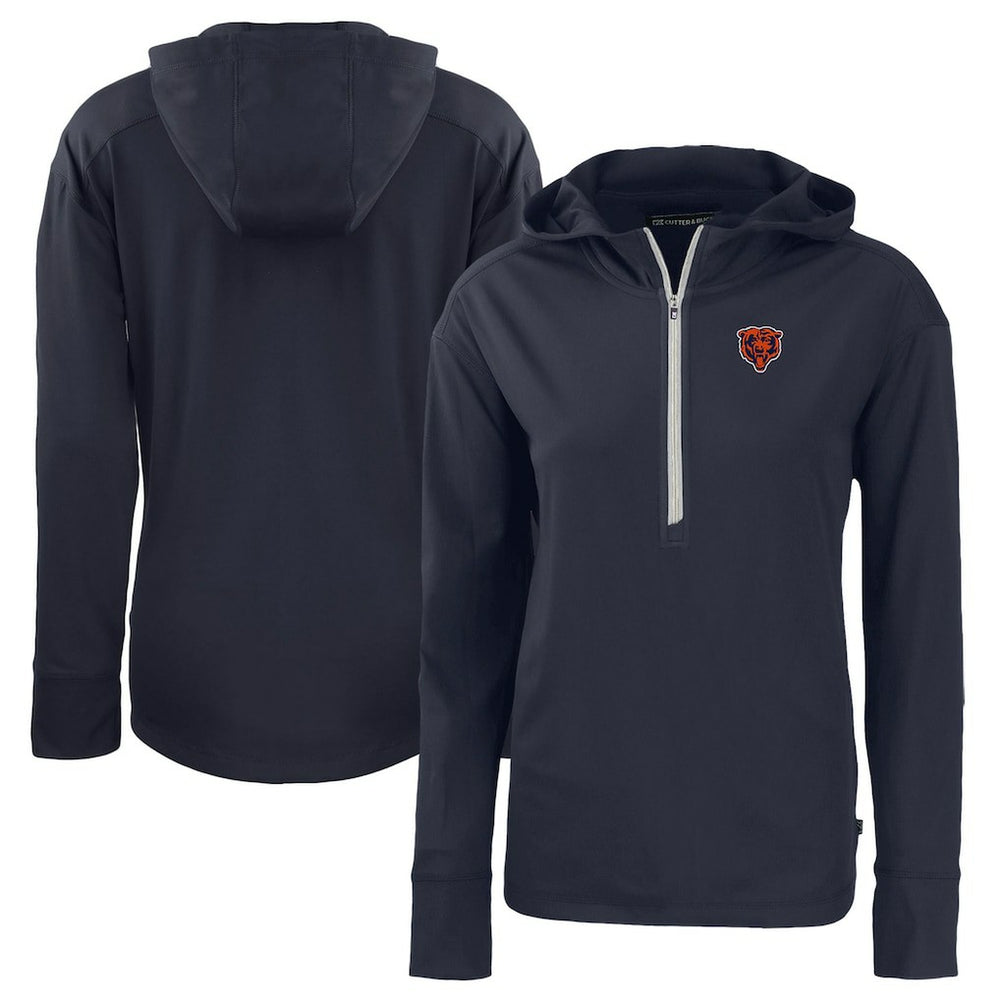 Chicago Bears Cutter & Buck Women's Throwback Daybreak Eco Recycled Half-Zip Hoodie - Navy outlet