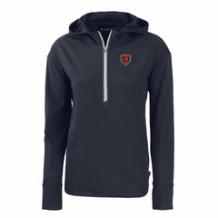 Chicago Bears Cutter & Buck Women's Throwback Daybreak Eco Recycled Half-Zip Hoodie - Navy outlet