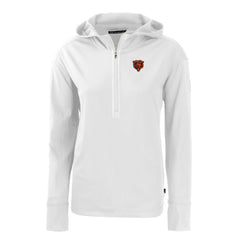 Chicago Bears Cutter & Buck Women's Throwback Daybreak Eco Recycled Half-Zip Hoodie - White on sale