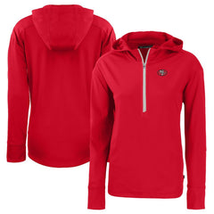 San Francisco 49ers Cutter & Buck Women's Throwback Daybreak Eco Recycled Half-Zip Hoodie - Scarlet sale