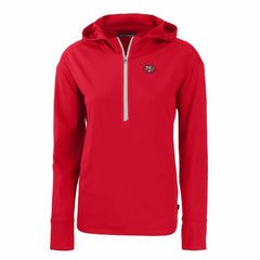 San Francisco 49ers Cutter & Buck Women's Throwback Daybreak Eco Recycled Half-Zip Hoodie - Scarlet sale