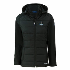 Detroit Lions Cutter & Buck Women's Throwback Evoke Hybrid Eco Softshell Recycled Full-Zip Hoodie Jacket - Black on sale