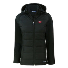 San Francisco 49ers Cutter & Buck Women's Throwback Evoke Hybrid Eco Softshell Recycled Full-Zip Hoodie Jacket - Black sale