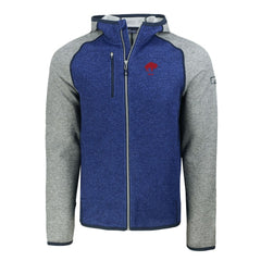 Buffalo Bills Cutter & Buck Throwback Mainsail Sweater-Knit Full-Zip Hoodie - Royal/Heather Gray cheap