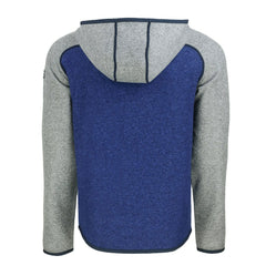 Denver Broncos Cutter & Buck Throwback Mainsail Sweater-Knit Full-Zip Hoodie - Royal/Heather Gray online