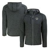 Las Vegas Raiders Cutter & Buck Throwback Mainsail Sweater-Knit Full-Zip Hoodie - Heather Charcoal online