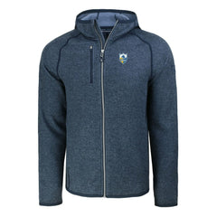 Los Angeles Chargers Cutter & Buck Throwback Mainsail Sweater-Knit Full-Zip Hoodie - Heather Navy online