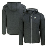 Miami Dolphins Cutter & Buck Throwback Mainsail Sweater-Knit Full-Zip Hoodie - Heather Charcoal for sale