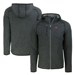 San Francisco 49ers Cutter & Buck Throwback Mainsail Sweater-Knit Full-Zip Hoodie - Heather Charcoal online