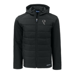 Atlanta Falcons Cutter & Buck Throwback Evoke Hybrid Eco Softshell Recycled Full-Zip Hoodie Jacket - Black online
