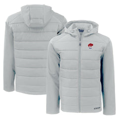 Buffalo Bills Cutter & Buck Throwback Evoke Hybrid Eco Softshell Recycled Full-Zip Hoodie Jacket - Gray for sale