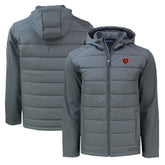 Chicago Bears Cutter & Buck Throwback Evoke Hybrid Eco Softshell Recycled Full-Zip Hoodie Jacket - Gray outlet