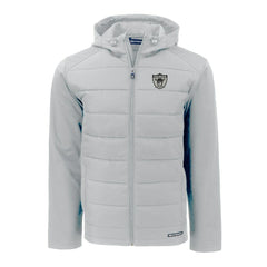 Las Vegas Raiders Cutter & Buck Throwback Evoke Hybrid Eco Softshell Recycled Full-Zip Hoodie Jacket - Gray outlet