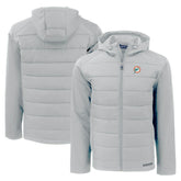 Miami Dolphins Cutter & Buck Throwback Evoke Hybrid Eco Softshell Recycled Full-Zip Hoodie Jacket - Gray cheap