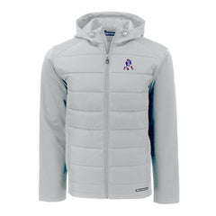 New England Patriots Cutter & Buck Throwback Evoke Hybrid Eco Softshell Recycled Full-Zip Hoodie Jacket - Gray for sale