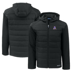 New England Patriots Cutter & Buck Throwback Evoke Hybrid Eco Softshell Recycled Full-Zip Hoodie Jacket - Black sale
